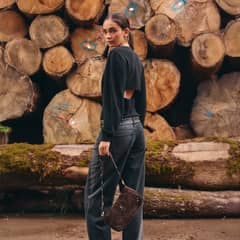 NICOLI - Jeans Bicolor Antracita y Gris Mujer