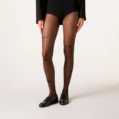 CALZEDONIA - Panty Transparentes de 30 Denier con Inscripción de Efecto Tatuaje Mujer