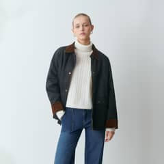 BROWNIE - Chaqueta Encerada Con Chaleco Borrego Mujer