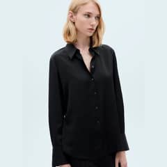 MANGO - Blusa Camisero Algodón Mujer