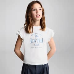 MANGO KIDS - Polera Estampada Volantes Algodón Niña