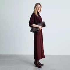 MANGO - Falda Midi Satinada Mujer