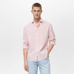 MANGO MAN - Camisa Lino Rayas Regular Fit Hombre