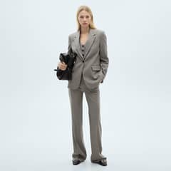 MANGO - Blazer Recta Bolsillos Solapa Mujer