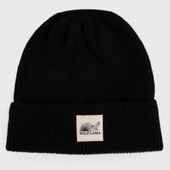 WILD LAMA - Gorro Beanie Greg Fibras Naturales Negro Unisex