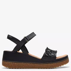 CLARKS - Sandalia Mujer Cuero Negro