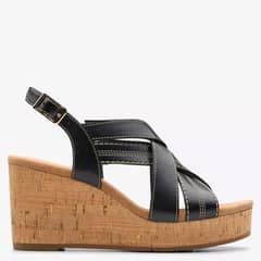 CLARKS - Sandalia Mujer Cuero Negro