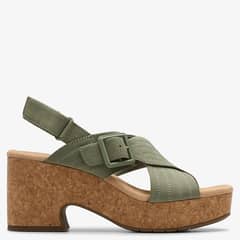 CLARKS - Sandalia Mujer Verde