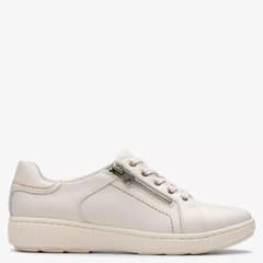 CLARKS - Zapatilla Urbana Mujer Cuero Blanco