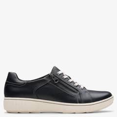 CLARKS - Zapatilla Urbana Mujer Cuero Negro