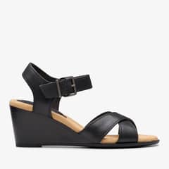 CLARKS - Sandalia Mujer Cuero Negro