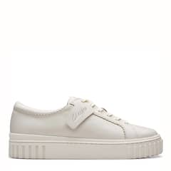 CLARKS - Zapatilla Urbana Mujer Cuero Blanco
