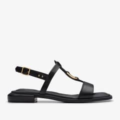 CLARKS - Sandalia Mujer Cuero Negro