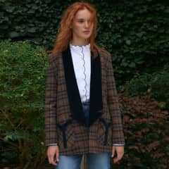 BYAN - Blazer Cuadros Lana Mujer