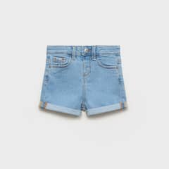 MANGO KIDS - Shorts Vaqueros Bajo Vuelto Bebé Niña