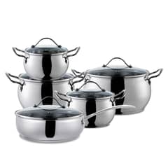 ILKO - Batería De Cocina De Acero 10 Piezas Apple