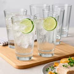 MICA - Set 6 Vasos Alto Vidrio 400 ml