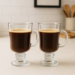 MICA - Set 2 Tazas Vidrio 230 ml Capuchino