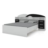 DECOCASA - Cama Europea Premium 2 Plazas + Respaldo + 2 Veladores
