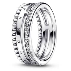 PANDORA - Anillo Insignia en Pave y Esferas Mujer