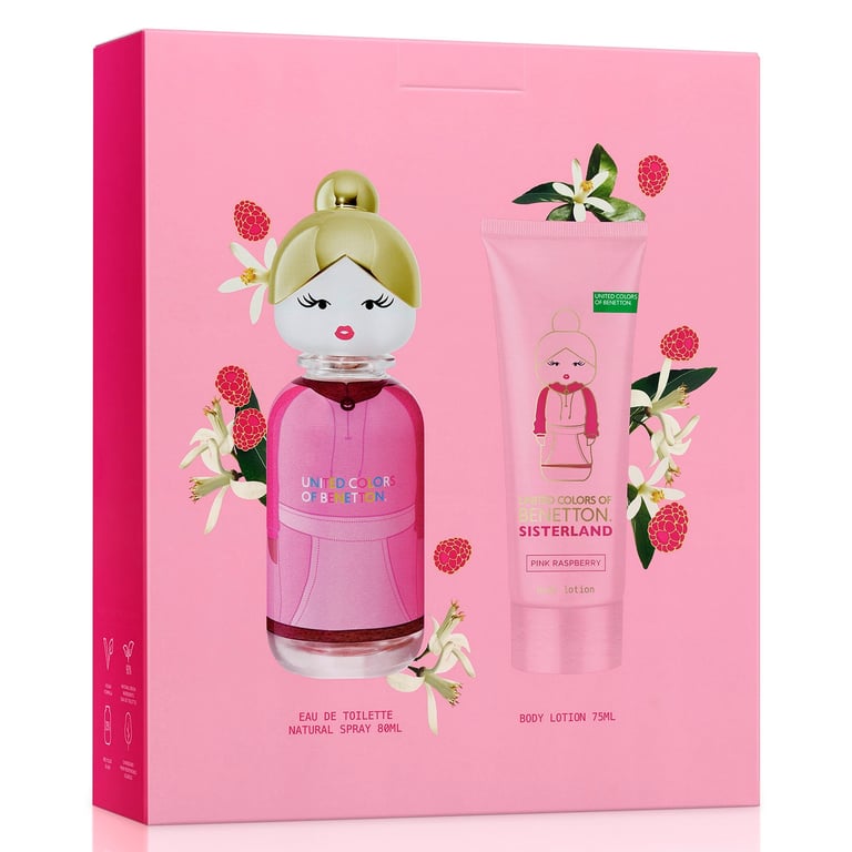 BENETTON - Set Sisterland Pink Raspberry EDT 80ML + Body Lotion 75ML ...