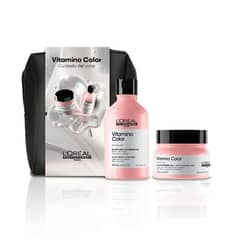 LOREAL PROFESSIONNEL - Set Vitamino Color para Color Duradero Shampoo 300ml + Máscara 250ml + Cosmetiquero