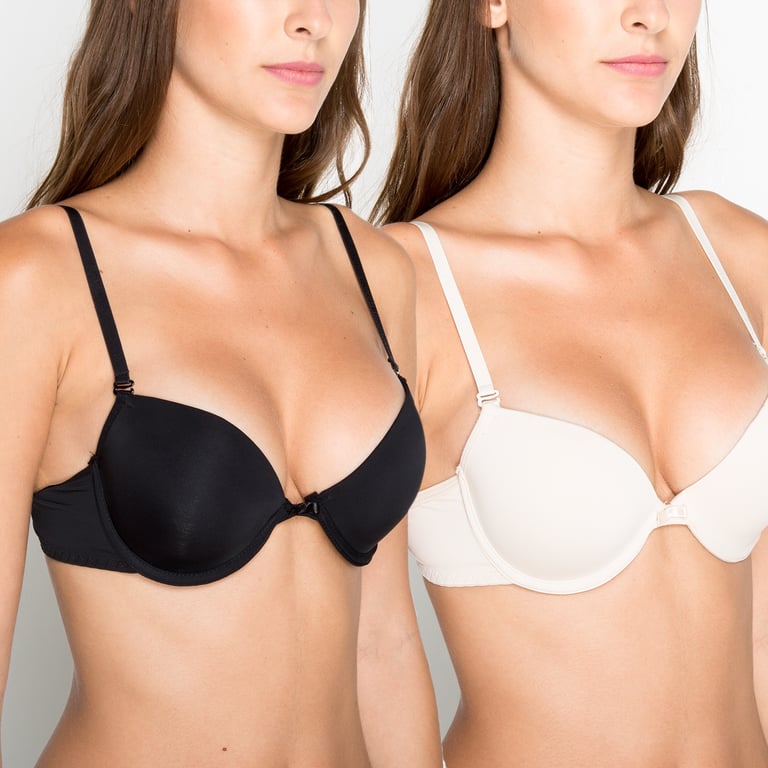 Pack de 2 Sostenes Balconet Push Up Mujer Negro 36B
