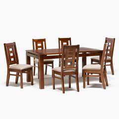 DAGON - Juego De Comedor 6 Sillas Roma Beige