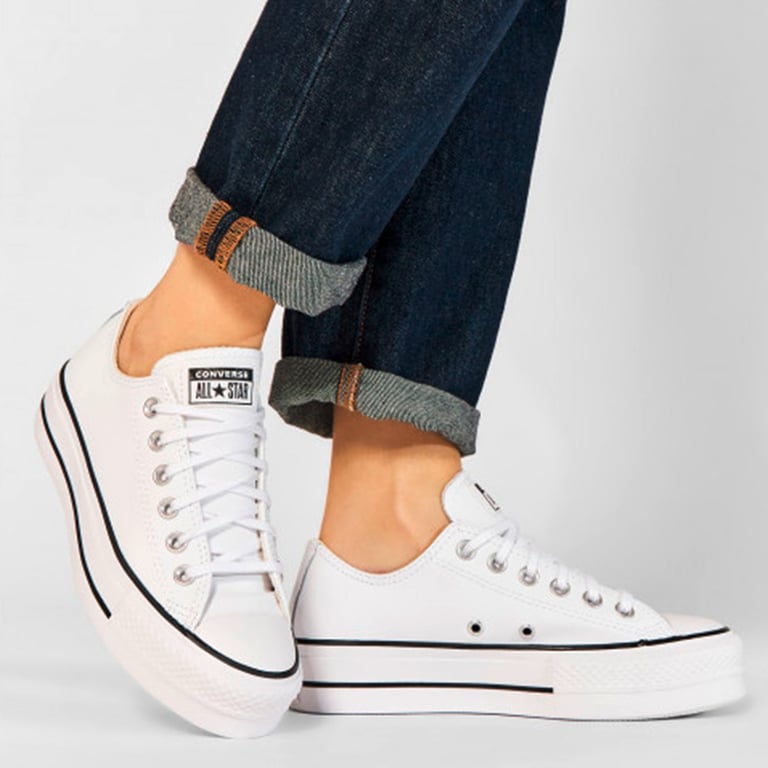 Converse de cuero blancas mujer outlet
