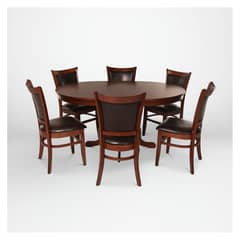 CIC - Juego De Comedor Extensible 6 Sillas Calabria Pu Choco