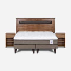 ROSEN - Cama Europea New Style 6 2 Plazas + Respaldo + 2 Veladores