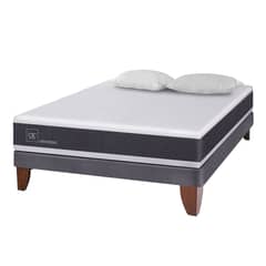CIC - Cama Europea Ortopedic 2 Plazas Base Normal 150x200 cm + Almohadas