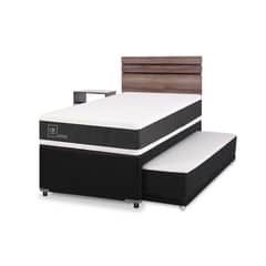 CIC - Cama Nido Ortopedic Black 1.5 Plazas + Muebles Ares