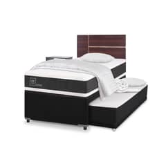 CIC - Cama Nido Ortopedic Black 1.5 Plazas + Muebles Enio + Textil