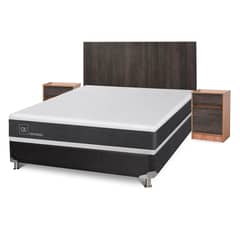 CIC - Box Spring Ortopedic 2 Plazas + Muebles Espresso