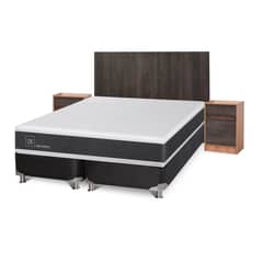 CIC - Box Spring Ortopedic King + Muebles Espresso