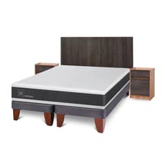 CIC - Cama Europea Ortopedic 2 Plazas + Muebles Espresso