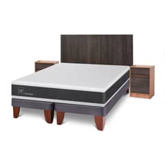 CIC - Cama Europea Ortopedic King + Muebles Espresso
