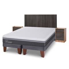 CIC - Cama Europea Ortopedic Advance King + Muesbles Espresso