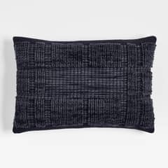 CRATE & BARREL - Funda Cojin Rect Azul Textura Lancaster