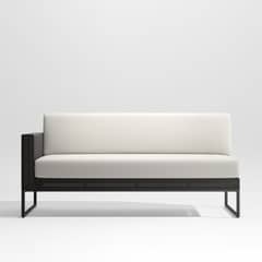 CRATE & BARREL - Seccional Ext Dune Negro Izquierdo Sofá P1