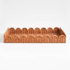 CRATE & BARREL - Bandeja Fibra Natural Scallop