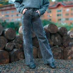 RAINDOOR - Jeans Recto Tiro Alto Mujer