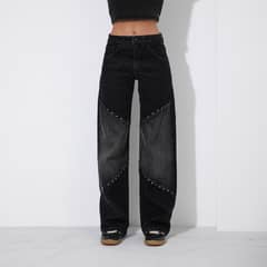 RAINDOOR - Pantalón Cortes Tachas Mujer