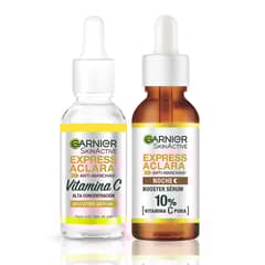 GARNIER - Pack Sérum Día Express Aclara Anti-manchas 30ml + Sérum Noche Express Aclara Anti-manchas 30ml Skin Natural Face
