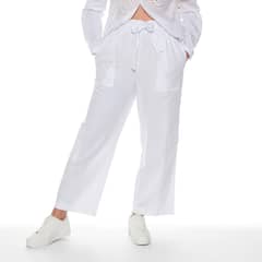WADOS - Pantalón Crop Fit Tiro Alto Lino Mujer