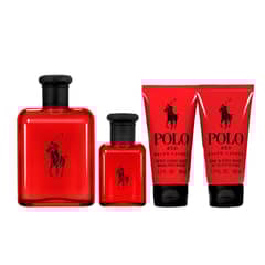 RALPH LAUREN - Set Perfume Hombre Polo Red EDT 125ml + 40ml + Shower Gel 50ml + After Shave 50ml