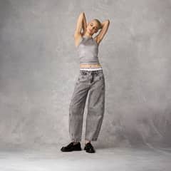 AMERICANINO - Jeans Baggy Tiro Medio Mujer