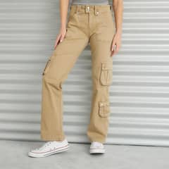 AMERICANINO - Jeans Cargo Tiro Medio Mujer