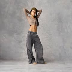 SYBILLA - Jeans Wide Leg Tiro Medio Mujer